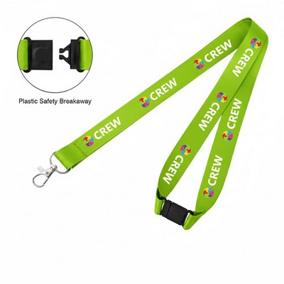 3/4" Full Color Dye-Sublimated Lanyard W/ Safety Breakaway and Lobster Clip